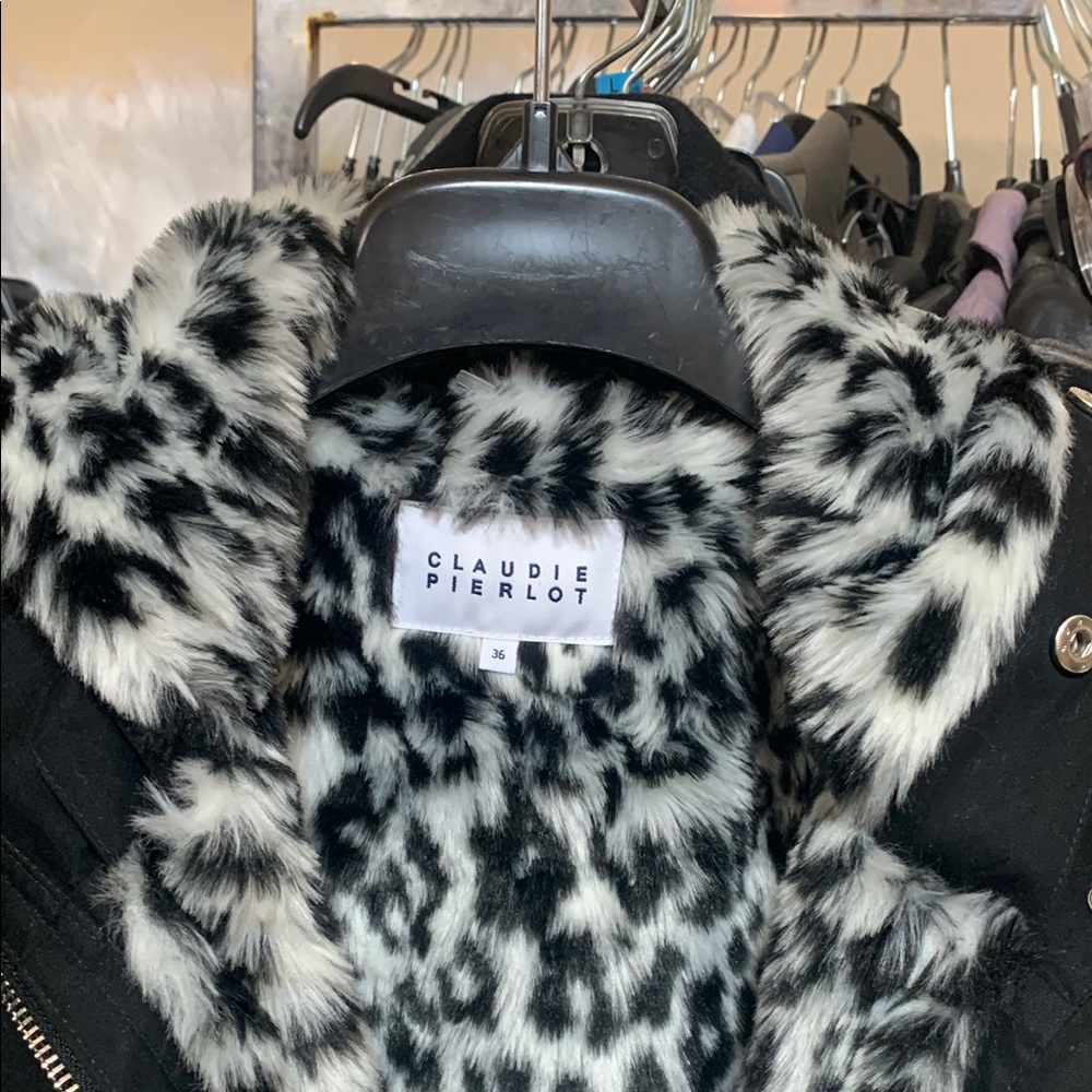 Black and White Faux Fur Jacket